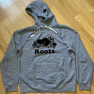 ROOTS Men's Original Kanga Hoodie - Size Medium (Fits Large) - Salt And Pepper